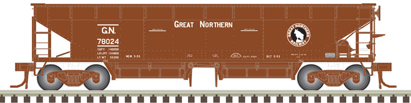 Atlas 50006614 70 Ton Hart Ballast Car - Great Northern #78024 (Mineral Red, black, white) N Scale