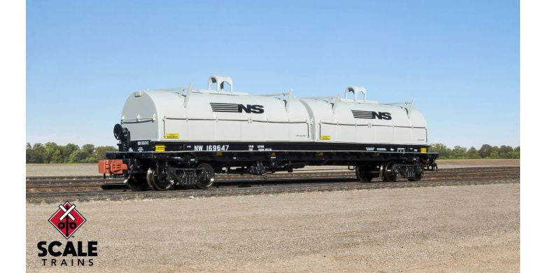 Scaletrains SXT38670 Thrall 48' 2-Hood Coil Steel Car Norfolk & Western/NS Gray Hoods #169647 N Scale