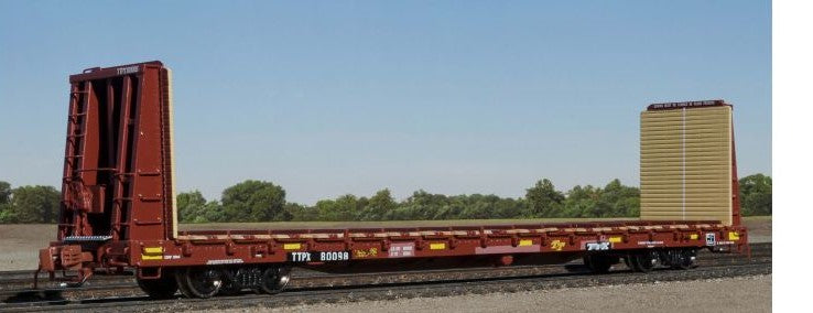 ScaleTrains SXT38974 BSC F68AH Bulkhead Flatcar, Trailer Train TTX/TTPX/Oxide Red Patch #80098 N Scale