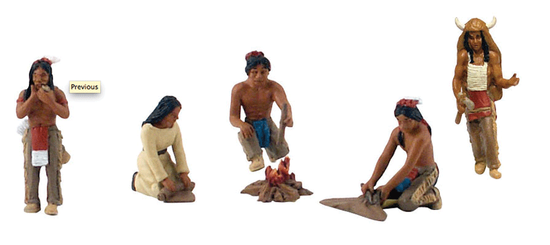 Woodland Scenics 4443 Native Americans Figures - Scene-A-Rama(R) -- pkg(5) A Scale