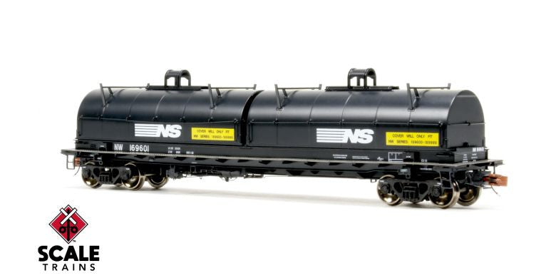 Scaletrains SXT38423 Thrall 48' 2-Hood Coil Steel Car Norfolk & Western/NS Black Hoods #169656 HO Scale