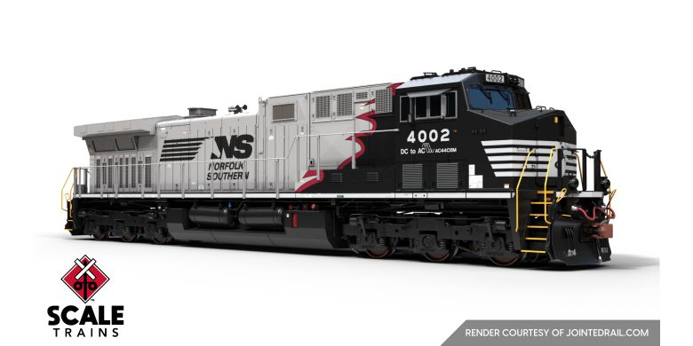 Scaletrains SXT39885 GE AC44C6M, Norfolk Southern/Black Mane/Tuscan Red Stripe/NS #4002 HO Scale