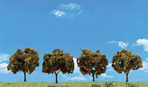 Woodland Scenics 3592 Orange Trees - Woodland Classics(TM) Ready Made Trees(TM) -- 2 to 3"  5.1 to 7.6cm pkg(4) A Scale
