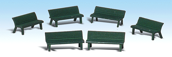 Woodland Scenics 1879 Park Benches - Scenic Accents(R) -- pkg(6) HO Scale