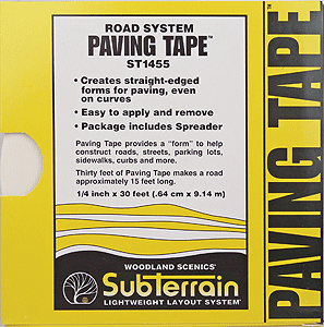 Woodland Scenics 1455 Paving Tape(TM) - SubTerrain System Road System -- 1/4" x 30'  .62cm x 9m A Scale