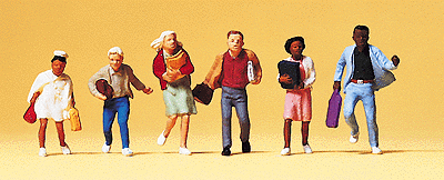 Preiser 10476 HO Scale Pedestrians - School Children Model Figure Set (6 Figures)