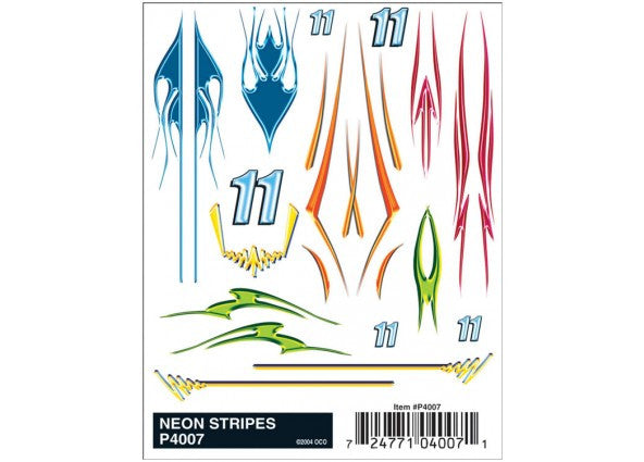 Woodland Scenics 4007 PineCar(R) Dry Transfer Decals -- Neon Stripes A Scale