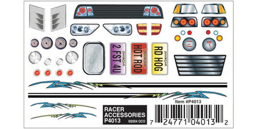 Woodland Scenics 4013 PineCar(R) Dry Transfer Decals -- Racer Accessories A Scale