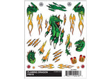 Woodland Scenics 4018 PineCar(R) Dry Transfer Decals -- Flaming Dragon A Scale