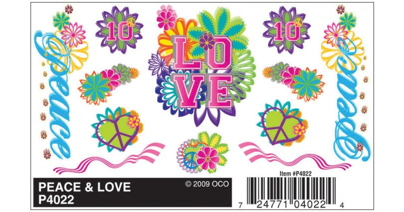 Woodland Scenics 4022 PineCar(R) Dry Transfer Decals -- Peace & Love A Scale