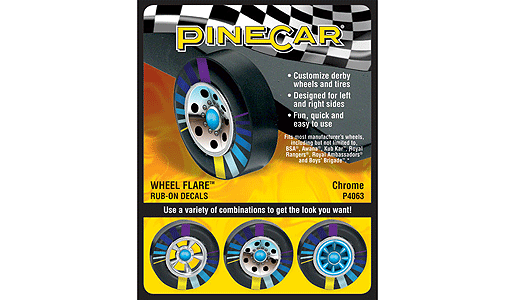 Woodland Scenics 4063 PineCar(R) Dry Transfer Decals -- Chrome Wheels A Scale