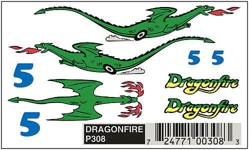 Woodland Scenics 308 PineCar(R) Dry Transfers -- Dragonfire A Scale