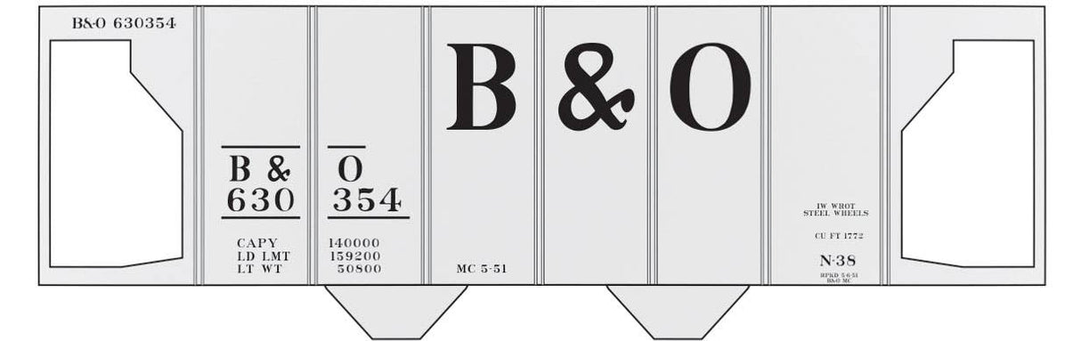 Image for 293-10070O O B&O N-38 Hopper Car