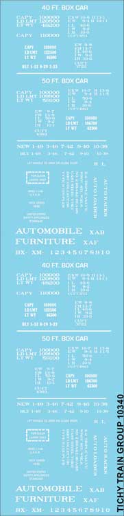 Image for 293-10340N 40'& 50' Boxcar Data Whit
