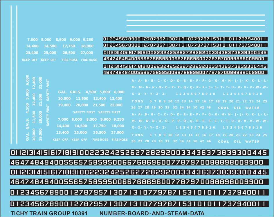Image for 293-10391 Number Boards/Steam Data