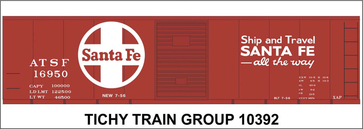 Image for 293-10392N ATSF 40' Stl Bxcr Rd/Wht