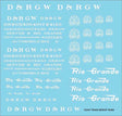 Image for 293-10406 D&RGW Roadnm Set Wht Dcl