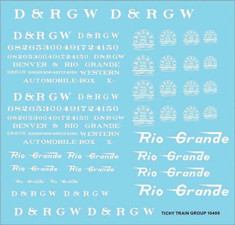 Image for 293-10406N D&RGW Roadnm Set Wht Dcl
