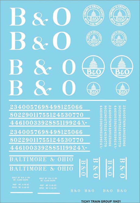 Image for 293-10421N B&O Roadname Set Wht Decl