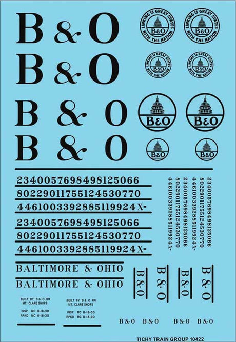 Image for 293-10422N B&O Roadname Set Blk Decl