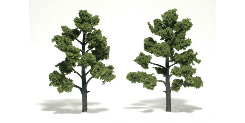Woodland Scenics 1512 Ready-Made "Realistic Trees" - Deciduous - 5 to 6"  12.7 to 15.2cm pkg(2) -- Light Green A Scale