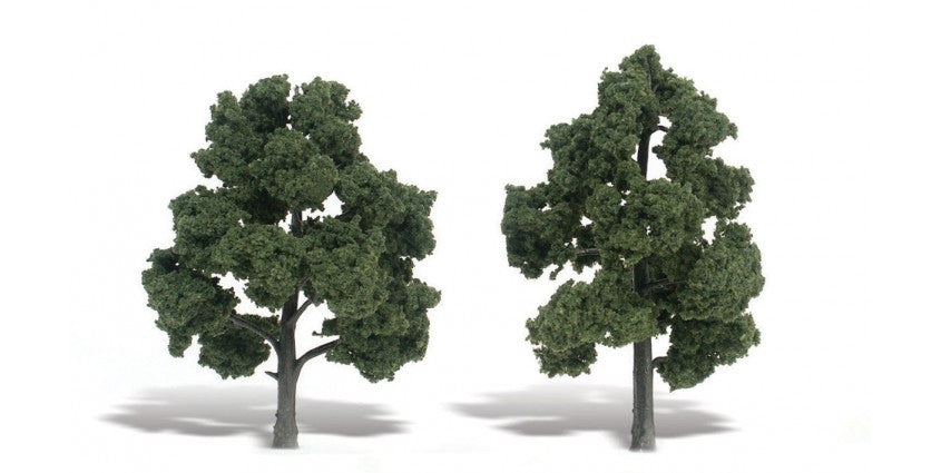 Woodland Scenics 1516 Ready-Made "Realistic Trees" - Deciduous - 6 to 7"  15.2 to 17.8cm pkg(2) -- Medium Green A Scale