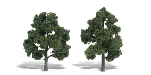 Woodland Scenics 1516 Ready-Made "Realistic Trees" - Deciduous - 6 to 7"  15.2 to 17.8cm pkg(2) -- Medium Green A Scale
