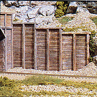 Woodland Scenics 1260 Retaining Walls (Hydrocal Plaster Castings; pkg(3) -- Timbers A Scale