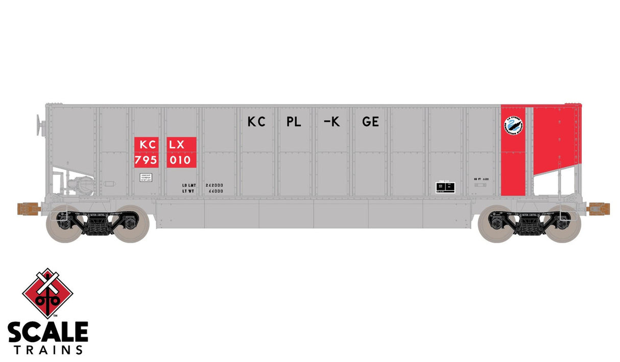 Scaletrains SXT11465 Operator Bethgon Coal Gondola, Kansas City Power & Light/KCLX #795158 HO Scale