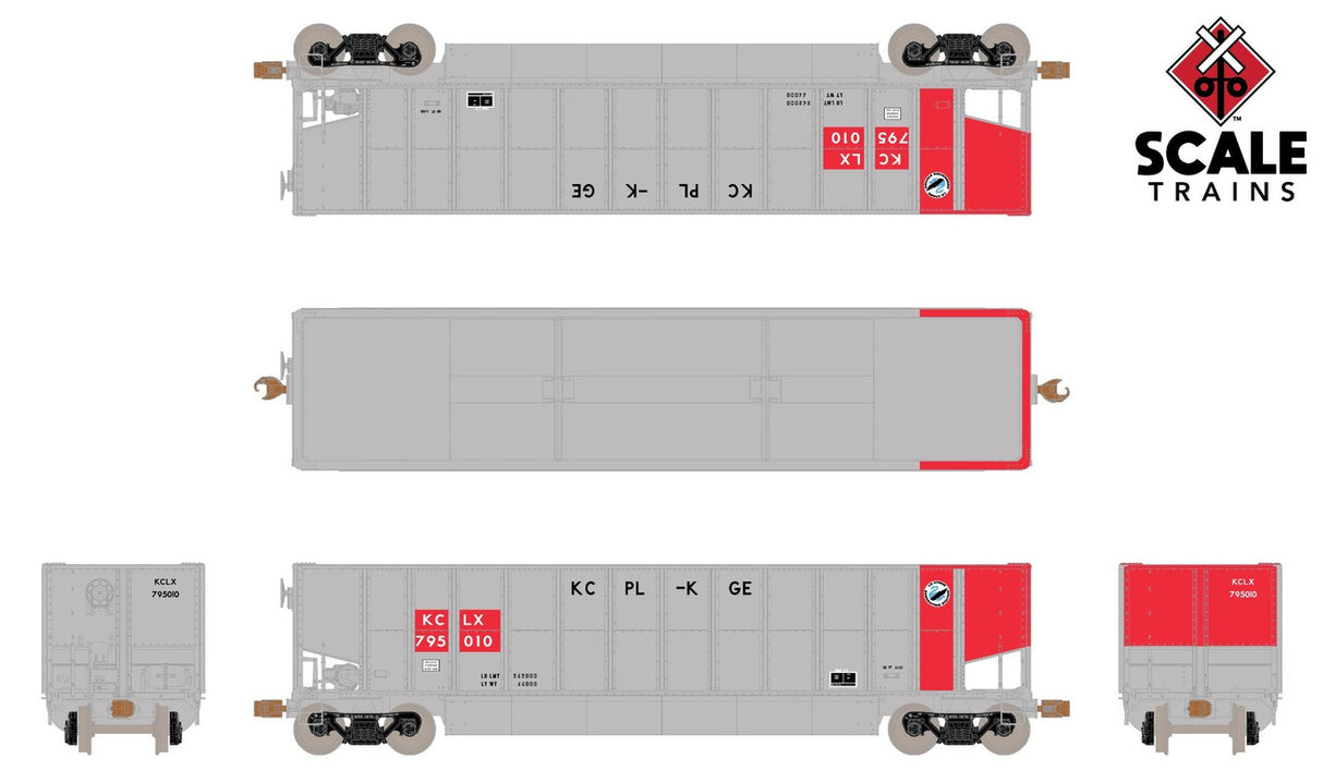 Scaletrains SXT11464 Operator Bethgon Coal Gondola, Kansas City Power & Light/KCLX #795120 HO Scale