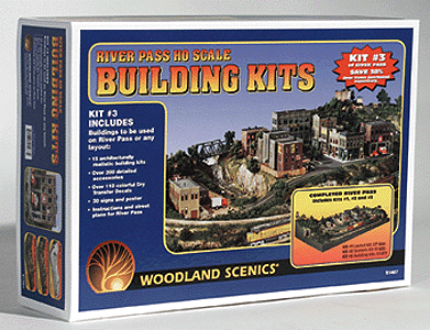 Woodland Scenics 1487 River Pass(TM) Building Kits -- Kit - 15 Buildings & Details HO Scale