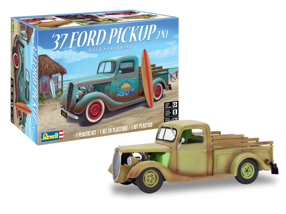 Revell 4516 1937 Ford Pickup 2n1 w/surfboard Kit 1:25 Scale