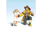 Woodland Scenics 2539 Scenic Accents(R) Figures -- Fireman Bill & Betsy G Scale