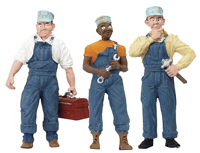 Woodland Scenics 2549 Scenic Accents(R) Figures -- Three Train Mechanics G Scale