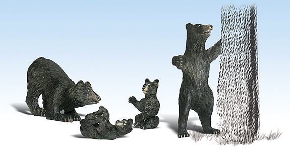 Woodland Scenics 2551 Scenic Accents(R) Figures -- Harry Bear & Family G Scale