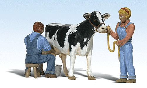 Woodland Scenics 2553 Scenic Accents(R) Figures -- Milkin' Ol Bessie G Scale