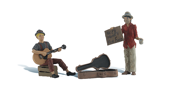 Woodland Scenics 2563 Scenic Accents(R) Figures -- Begging for Bucks pkg(2) G Scale