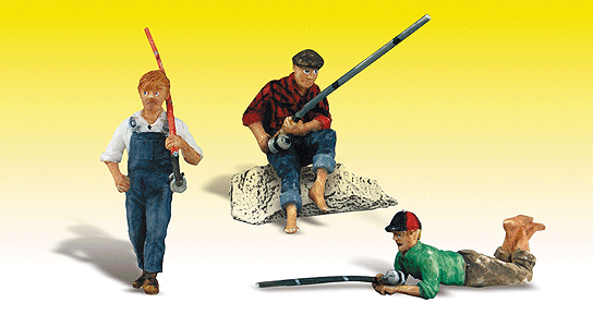 Woodland Scenics 2569 Scenic Accents(R) Figures -- Fishing Buddies pkg(3) G Scale