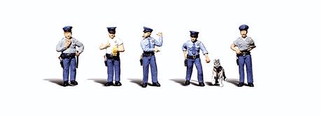 Woodland Scenics 2736 Scenic Accents(R) Figures -- Policement & Canine Cop pkg(6) O Scale