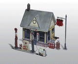 Woodland Scenics 223 Scenic Details(R) -- Gas Station - Kit (Unpainted Metal) 4 x 2-7/8"  10.2 x 7.3cm HO Scale