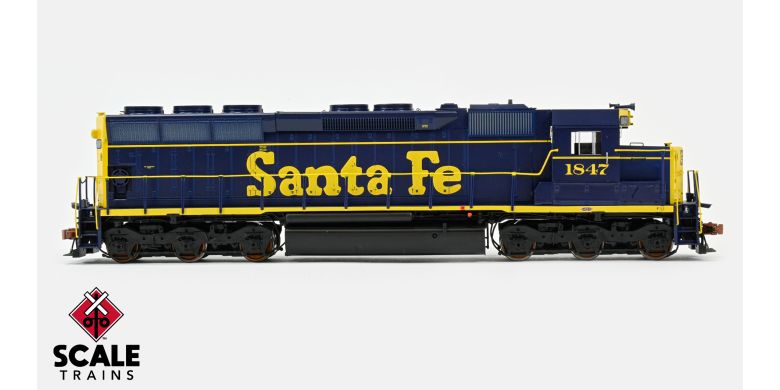 ScaleTrains SXT39707 EMD SD45 Phase Ib1, Santa Fe/As Delivered/Pinstripe #1862 DCC & Sound HO Scale