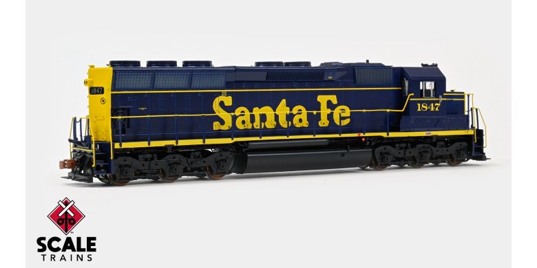 ScaleTrains SXT39713 EMD SD45 Phase Ib1, Santa Fe/As Delivered/Pinstripe #1889 DCC & Sound HO Scale