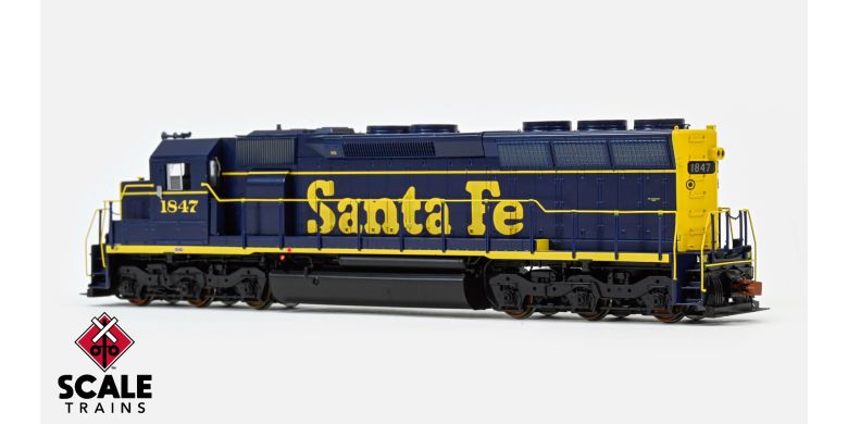 ScaleTrains SXT39707 EMD SD45 Phase Ib1, Santa Fe/As Delivered/Pinstripe #1862 DCC & Sound HO Scale