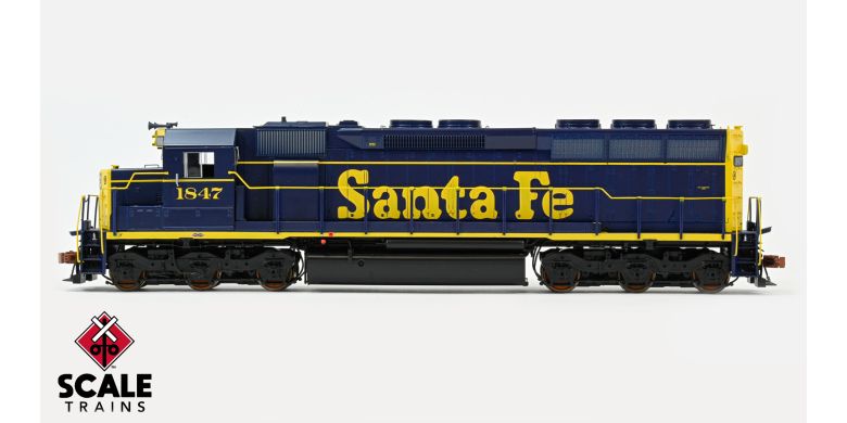 ScaleTrains SXT39709 EMD SD45 Phase Ib1, Santa Fe/As Delivered/Pinstripe #1869 DCC & Sound HO Scale