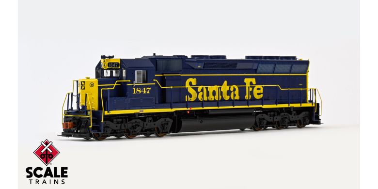 ScaleTrains SXT39707 EMD SD45 Phase Ib1, Santa Fe/As Delivered/Pinstripe #1862 DCC & Sound HO Scale