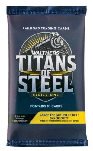 Walthers Single Card Pack - Titans of Steel Pack of 10 Trading Cards (8 Common, 1 Rare Card, 1 Wildcard) - Series One All Scale