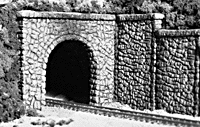 Woodland Scenics 1155 Single Track Tunnel Portals pkg(2; Unpainted Hyrdrocal(R) Castings) -- Random Stone N Scale