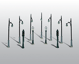 Woodland Scenics 248 Street & Traffic Light Set - Nonworking -- Unpainted - Kit pkg(11) HO Scale