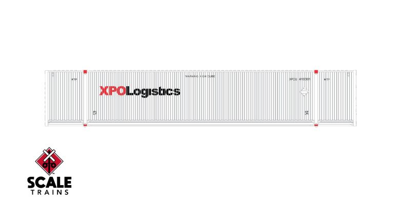 Scaletrains SXT11608 CIMC 53’ Corrugated Dry Container, XPO Logistics 3 Pack HO Scale