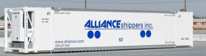 Scaletrains SXT11697 CIMC 53’ Reefer Container, Alliance Shippers 3 Pack HO Scale